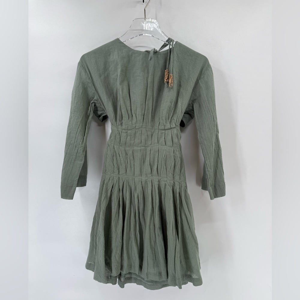 Free people Prettiest Pleats Mini Dress w/pockets bare back with back elastic M